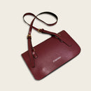 Retro Women Shoulder Bags Flap PU Leather Casual Solid Handbags (Wine Red)