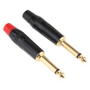2Pieces 6.35mm 1/4inch Mono Wire Connector Male Jack Plug Adapter Solder