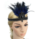Feather Headband with Blinking Crystals for Teens Adults Wemen Navy Blue
