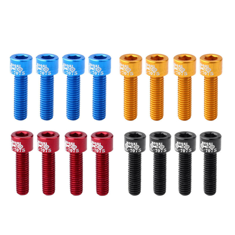 16x Aluminum Alloy Bike Stem Screw Bicycle Bolts M5x17mm Road Mountain Bike Bolt