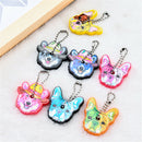 5pcs Mixed Puppy Pug Dog Key Cover Cap Keychain Key Ring Key Case Unisex Gift3C