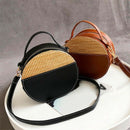 Round Straw Bags Women Summer Rattan Bag Handmade Woven Beach Cross Body Ba X1N3