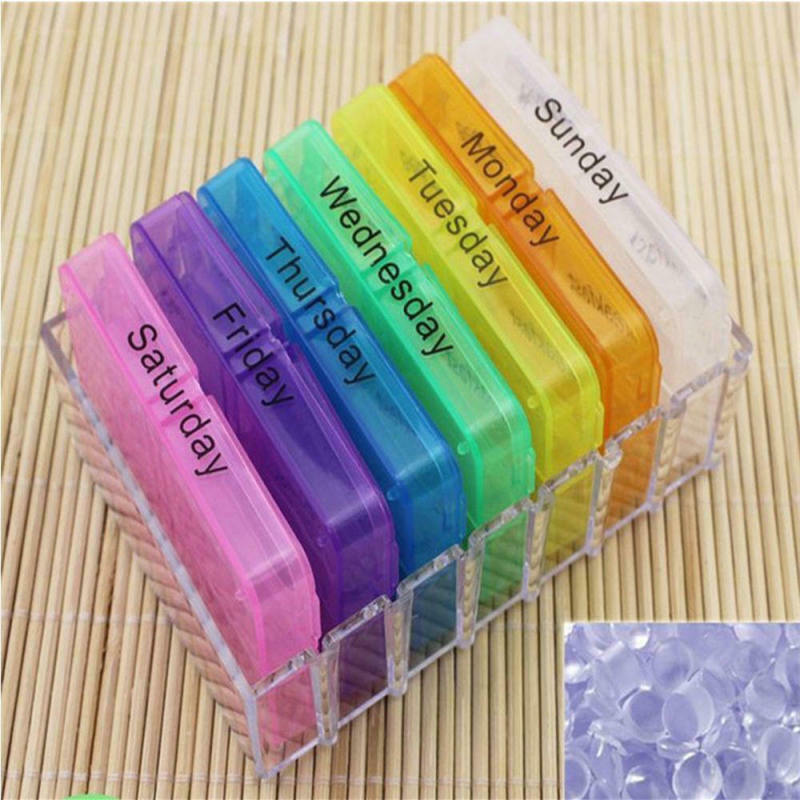7 Day Multi Case Medicine Weekly Storage Pill Tablet Sorter Box Organizer qwe