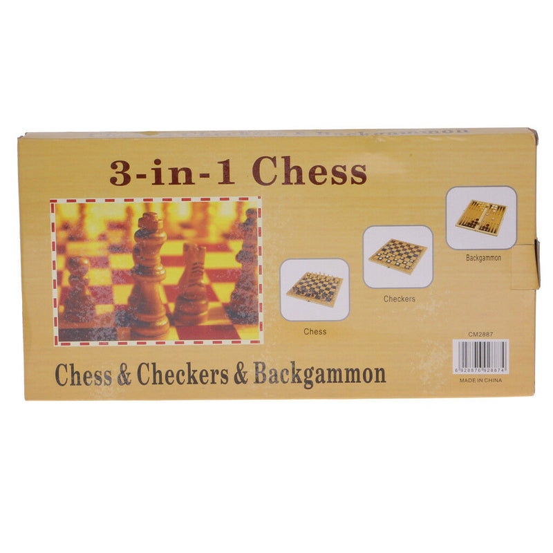 Portable Foldable Chess Draughts Backgammon Game for Kids Adults Board Game
