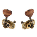 4x Guitar String Tuning Peg Key Tuner with Wood Buttons for Acoustic Guitar