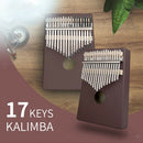 17 Key Kalimba Wood Mbira Finger Thumb Piano with Tune Hammer Christmas Gift