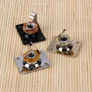 3PCS 6.35cm Metal Square Output Jack Plates Socket for Electric Guitar Bass