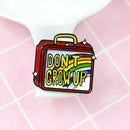 4X(Don'T Grow Up Enamel Brooch Hand Luggage Rainbow Lunch Box Brooch SweateR3G5)