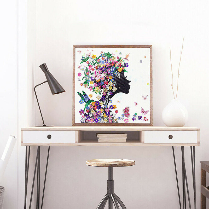 5D DIY Special Shaped Diamond Painting Girl Cross Stitch Mosaic Craft Kit