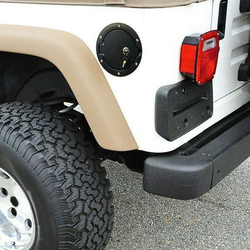 For Jeep Wrangler JK 07-18 Car Gas Gasoline Tank Cap Cover with Lock Alumin W5Z3