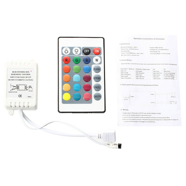 5X(IR Box Remote Controller 24 Keys for RGB LED Light Strip X6D7)