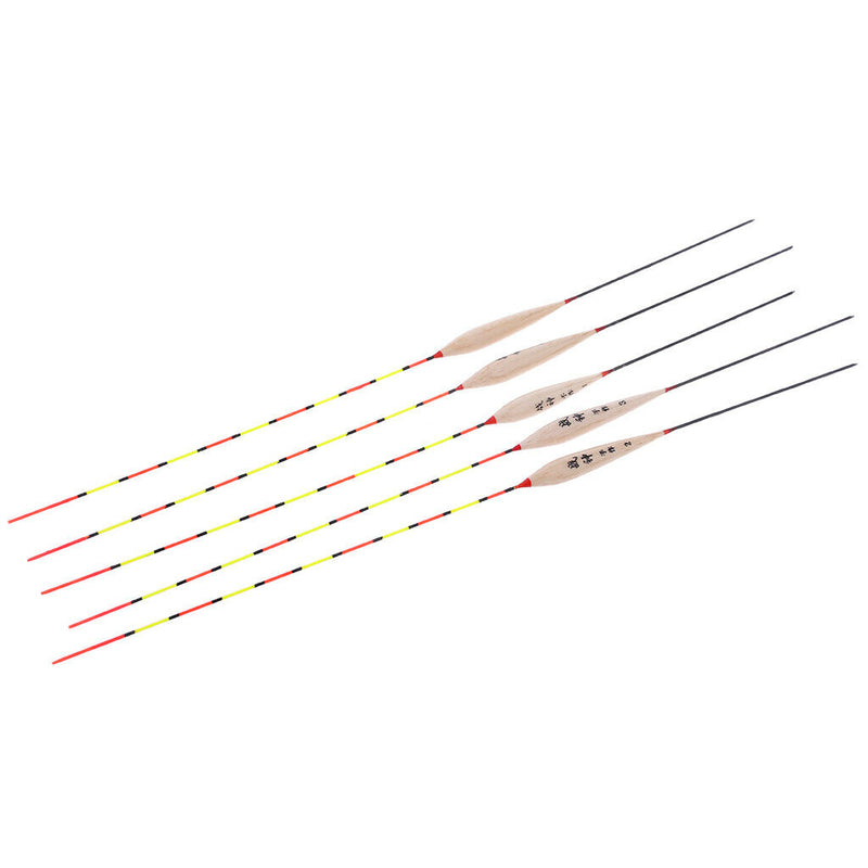 5Pcs Fishing Float Night Luminuous Tackle Glow Stick Wood Accessories With Lead