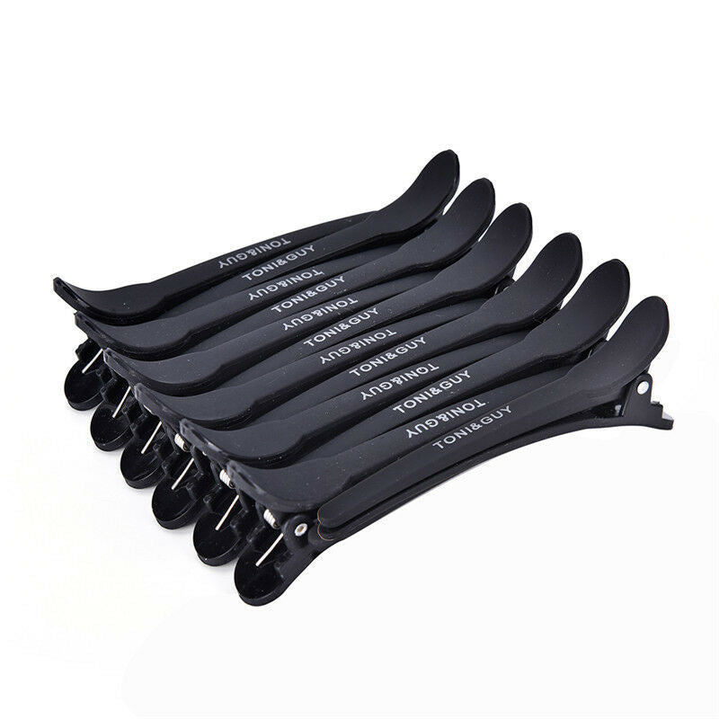 12X Professional Black Matte Hairdressing Salon Sectioning Clamps Hair Clips Nw
