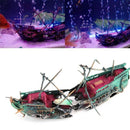 Large Aquarium Decoration Boat Plactic Aquarium Ship Air Split Shipwreck Fi Q4D7