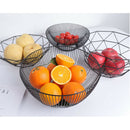 Metal Wire Fruit Basket Bowl Food Serving Dish Candy Biscuit Snack Tray Black