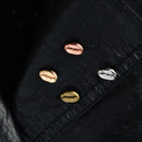 4pcs Collar Shirt Badge Brooch Lapel Pin Jewelry Coffee Beans Mini Size