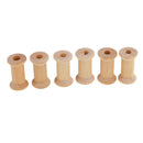 120 Pieces Useful Natural Color Wooden Empty Spools Wood Bobbins for Thread