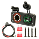 12V Boat Cigarette Lighter Socket Waterproof Dual USB Car Charger Socket Panel
