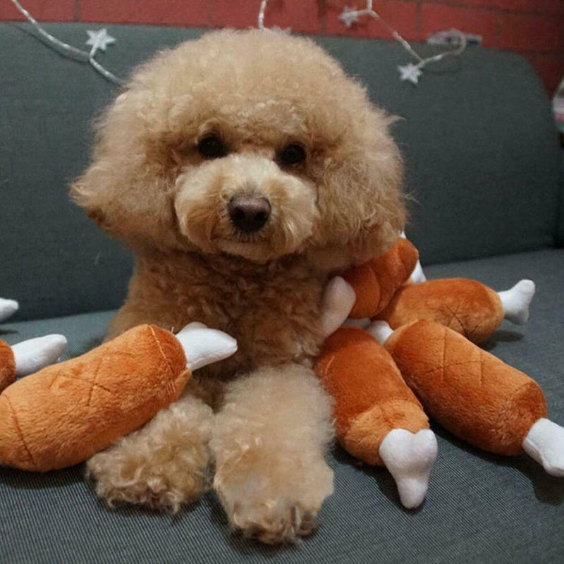 Cute Dog Puppy Toys Chicken Legs Design Small Dogs Chew Squeak Plush Sound Toys