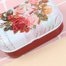 Mini Flower Tin Trinket Jewelry Coin Box Tinplate Storage Case Rectangul Sug Ew