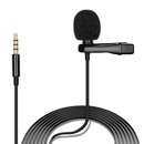 For Mobile Phone PC Recording 3.5mm Clip on Lapel Mini Lavalier Microphone Black