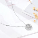 Fashion Women Cubic Zirconia Round Ring Pendant Necklace Daily Jewelry Gift