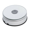 Crystal 4.72 Inch Rotating LED Light Display Base with USB Adaptor, White