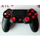 3x Replacement Metal Thumbsticks Bullet Buttons Set for PS4 Controller Red