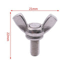 M5 Thread 304 Stainless Steel Thumb Wing Hand Bolt Screws 5pcs