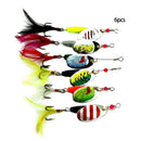 6 Pcs Hard Metal Fishing Lures Small Minnow Lure Bass Crank Bait Tackle Hooks