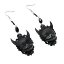Gothic Wind Earrings Devil Death Devil Witch Pendant Earrings Halloween CostV5S7