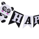 Panda Happy Birthday Felt Banner Bunting Garland for Kids Birthday Party Deco ^