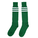 Old School White Stripe on Green Knee High Athletic Sports Tube Sock E4W4