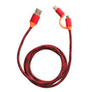 2-in-1 Nylon Type C Cable Micro 2 USB Data Sync Fast Charging Cable