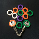 32Pcs Hollow Silicone Key Cap Circle Covers Topper Keyring With Bly Braille