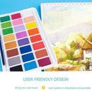 Watercolor Pigment Set 24 Colors Solid With Water Brush New V8F2