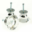 10Pc 40mm Crystal Glass Diamond Shape Cabinet Knob Drawer Pull Handle Kitch S4U3