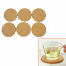 6Pcs Heat Insulation Round Cork Coaster Coffee Tea Cup Mat Pad for Household Use