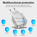 28W USB Charger Quick Charge 3.0 Wall Charger for Phone Tablet (EU White) A