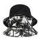 4X(Canvas Fisherman Hat Unisex Printed Coconut Tree Double-Sided Wearing CaH2B3)