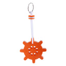 Steering Wheel Shaped Marine Boating Keyring Floating Key Ring Float Orange