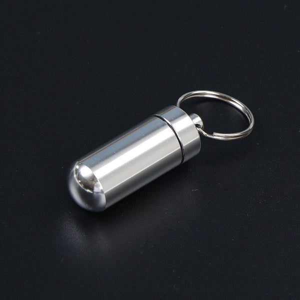 5 Pcs Waterproof Aluminum Pill Box Case Drug Container Holder Keyring JR FT
