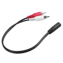 3.5 mm stereo female 2 RCA male AV cable auxiliary audio adapter wire