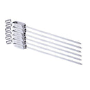 6x  Wide Stainless Steel Barbecue Skewer BBQ Needle Grills 45cm,Extensible
