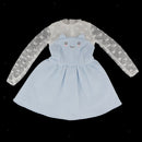 Fashion Cat Face Dress w/ Lace Sleeve for 1/3 BJD DD Dress Up Accessory Blue