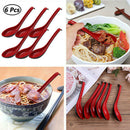 6 Pcs Soup Spoons Asian Chinese Japanese Long Handle Flatware Kitchen Utensils