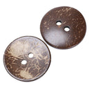 100PCs Brown Coconut Shell 2 Holes Sewing Buttons Scrapbooking 44mm(1-3/4") K7U1