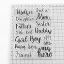 DIY Family Members Silicone Clear Stamps Scrapbook/Album Cards Paper Craft