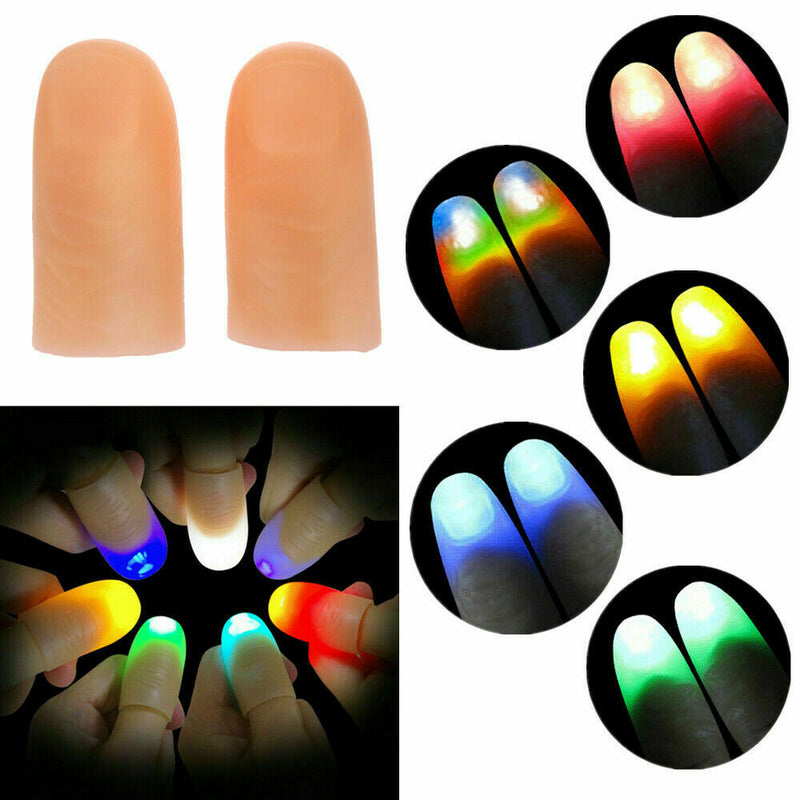 2x LED Light up Finger Thumbs Light Fashion Magic Prop Party Bar Show Lamp