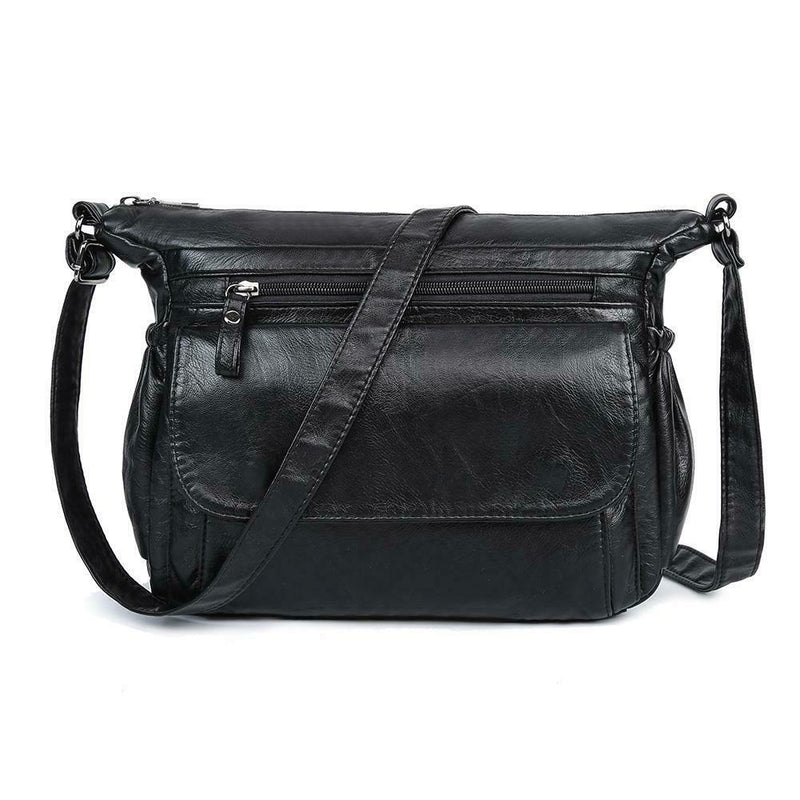 Fashion Shoulder Messenger Bags Leather Soft Crossbody Bags Multi-pocket Purse